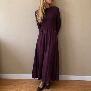 Taylor Burgundy Dark Academia Cottagecore Sweater Maxi Dress Large